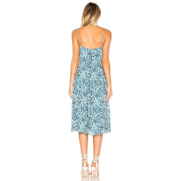 House of Harlow 1960 x Revolve Brena Dress Midi Blue Keyhole Boho Size Medium - Picture 2 of 13